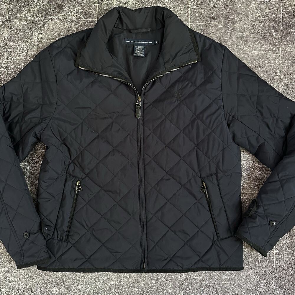Ralph Lauren Black Diamond-Quilt Zip Puffer Jacket